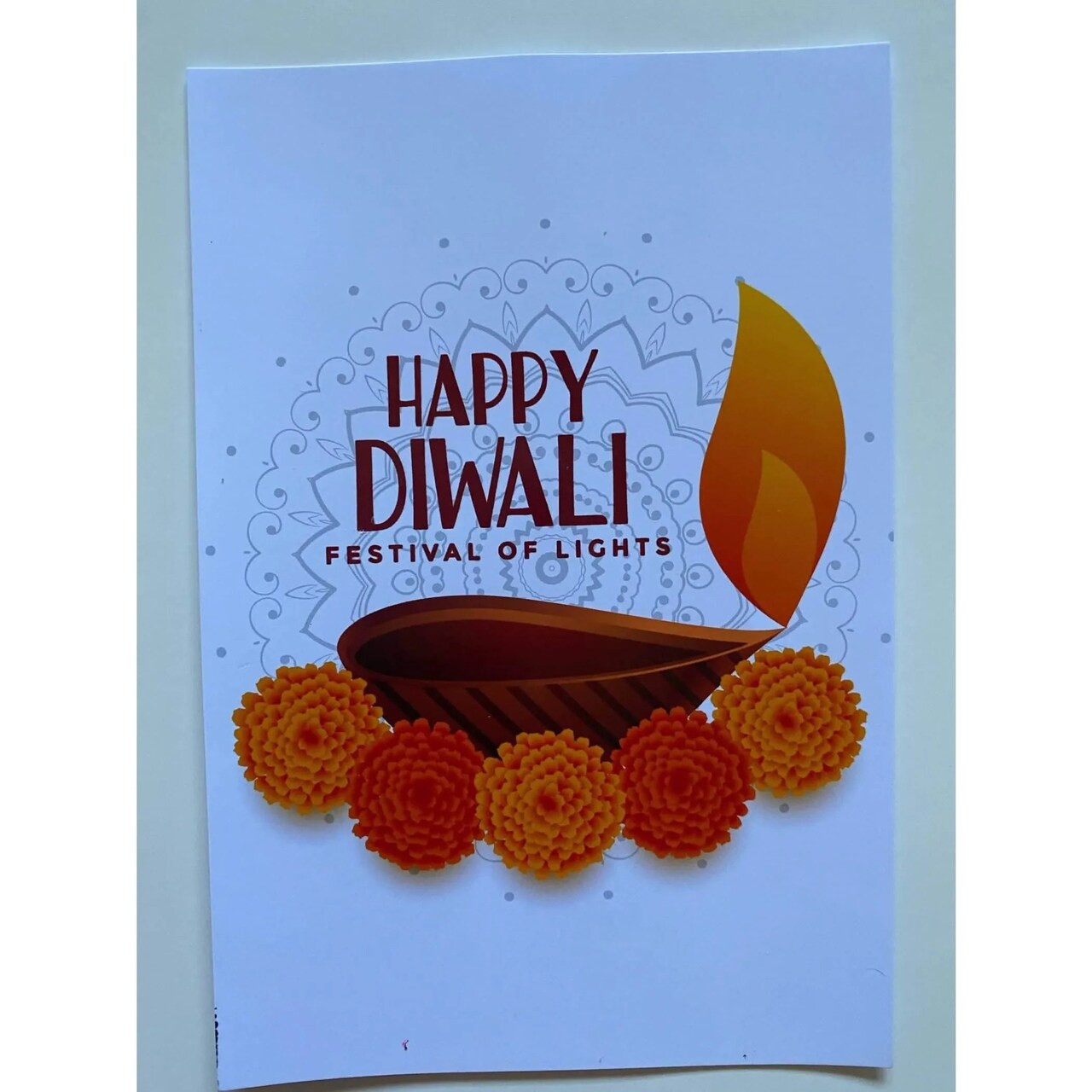 Set of 5 Diwali Card- Single Panel, Dipavali Card, Diwali Greeting Card, Diwali Gift